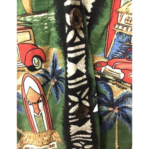 RJC Boys Authentic Hawaiian Button Down Shirt Size 6 Coconut Shell Buttons EUC - Picture 5 of 5